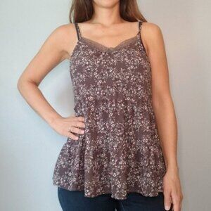 💘Wild Pearl Sheer Floral Lace Tank Size Small